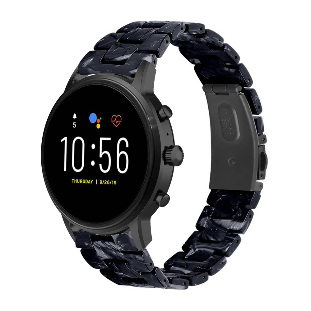 Strap-it® Strap-it Fossil Gen 5 resin band (zwart/wit)