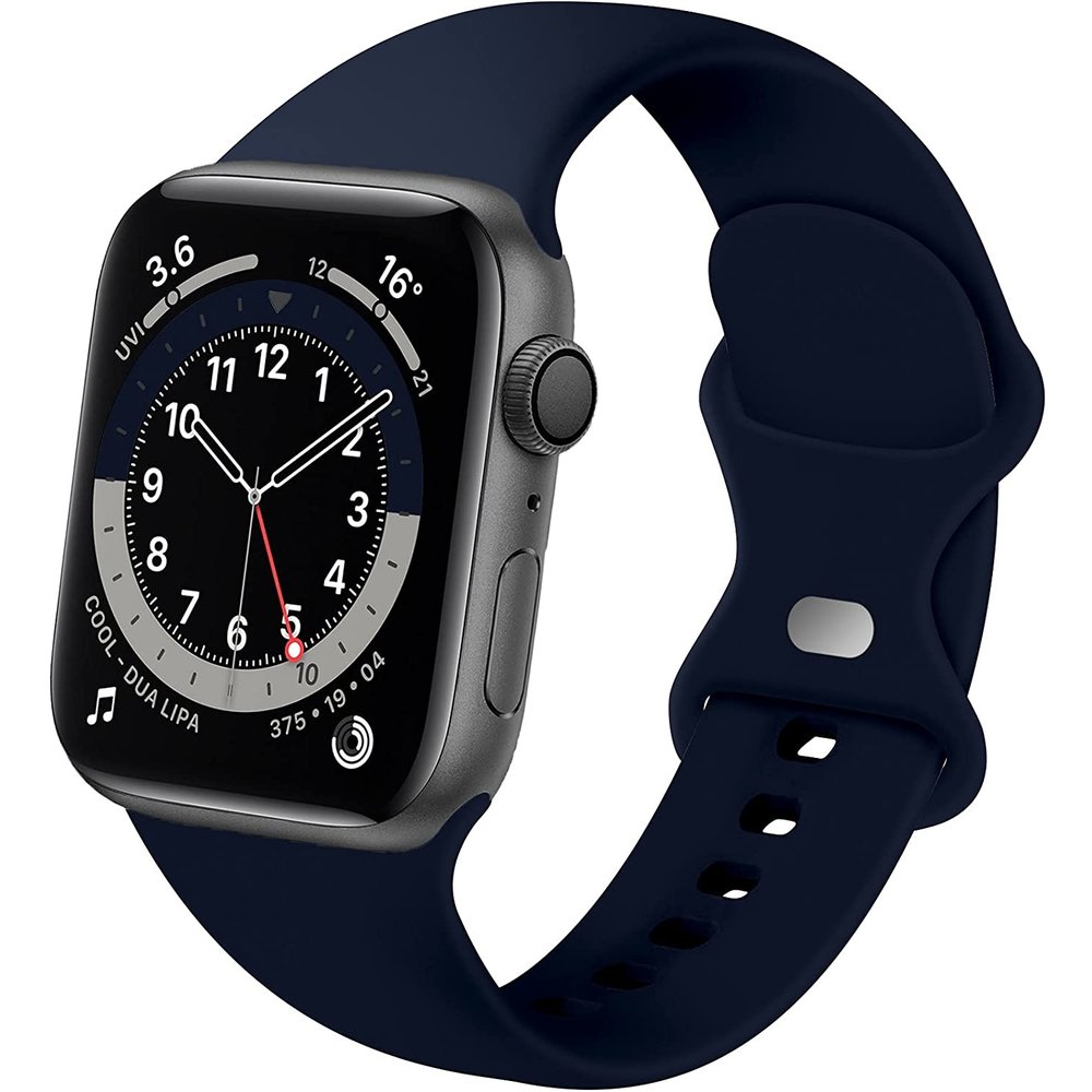Apple Watch siliconen bandje (donkerblauw) - Smartwatchbanden.nl
