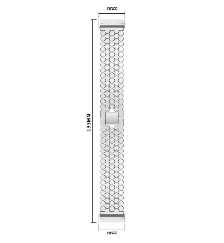 Strap-it® Strap-it Fitbit Versa 3 stalen vis band (zilver)
