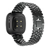 Strap-it® Strap-it Fitbit Sense stalen vis band (zwart) Strap-it® Strap-it Fitbit Sense stalen vis band (zwart)
