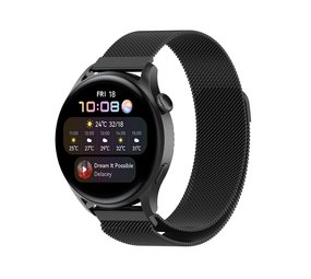 Strap-it® Huawei Watch 3 (Pro) Milanese band (zwart)
