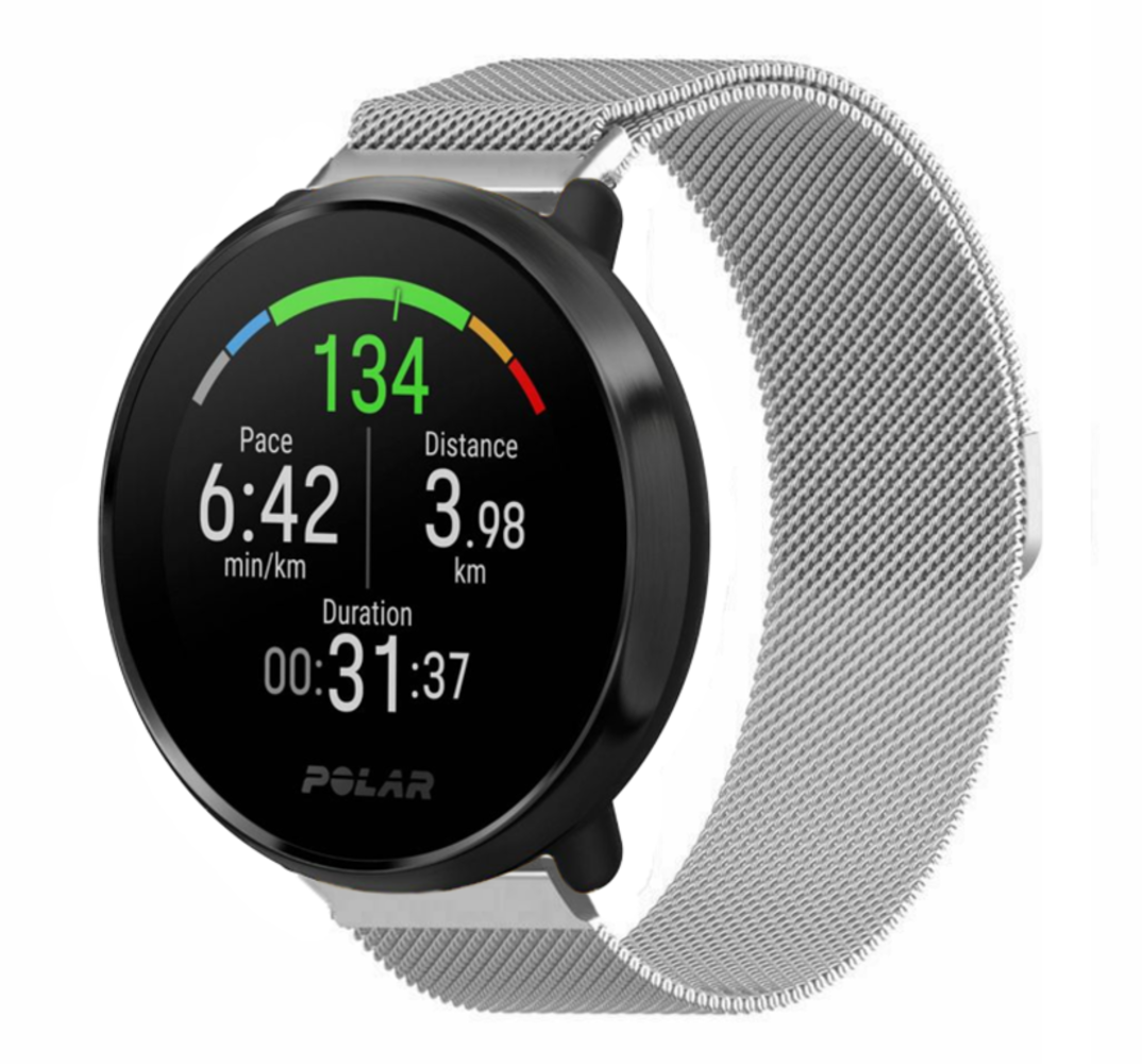 Strap-it® Strap-it Polar Vantage M Milanese band (zilver) Strap-it® Strap-it Polar Vantage M Milanese band (zilver)