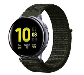Strap-it® Samsung Galaxy Watch Active nylon band (donkergroen)