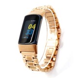 Strap-it® Fitbit Charge 5 metalen schakel band (rosé goud)