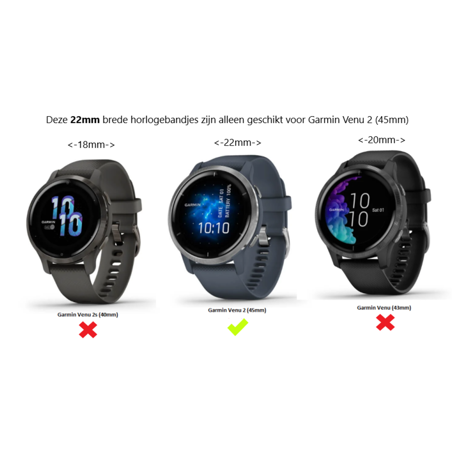 Horlogebandje garmin venu hotsell