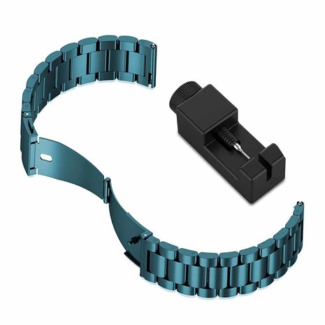 Strap-it® Strap-it Samsung Galaxy Watch 4 - 40mm stalen band (donkergroen)