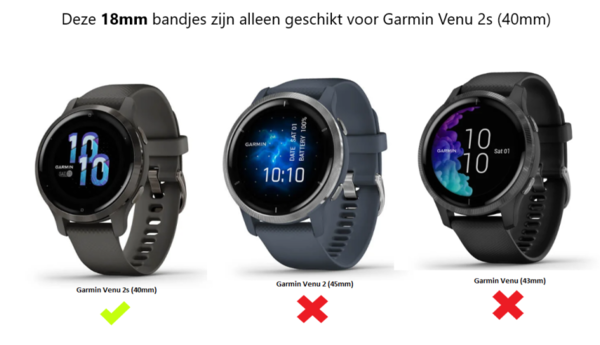 Strap-it® Strap-it Garmin Venu 2s Milanese band - 40mm - regenboog