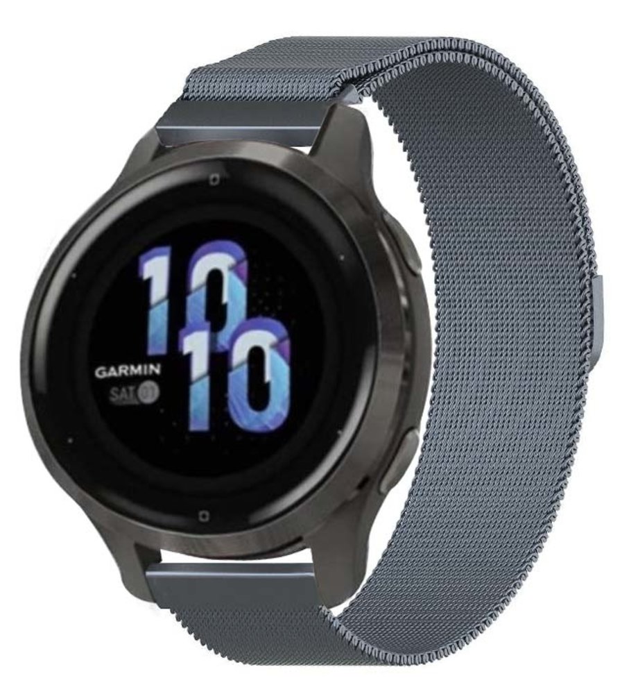 Strap-it® Strap-it Garmin Venu 2s Milanese band - 40mm - grijs