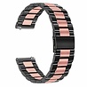 Strap-it® Strap-it Garmin Venu 2s stalen band - 40mm - zwart/roze Strap-it® Strap-it Garmin Venu 2s stalen band - 40mm - zwart/roze