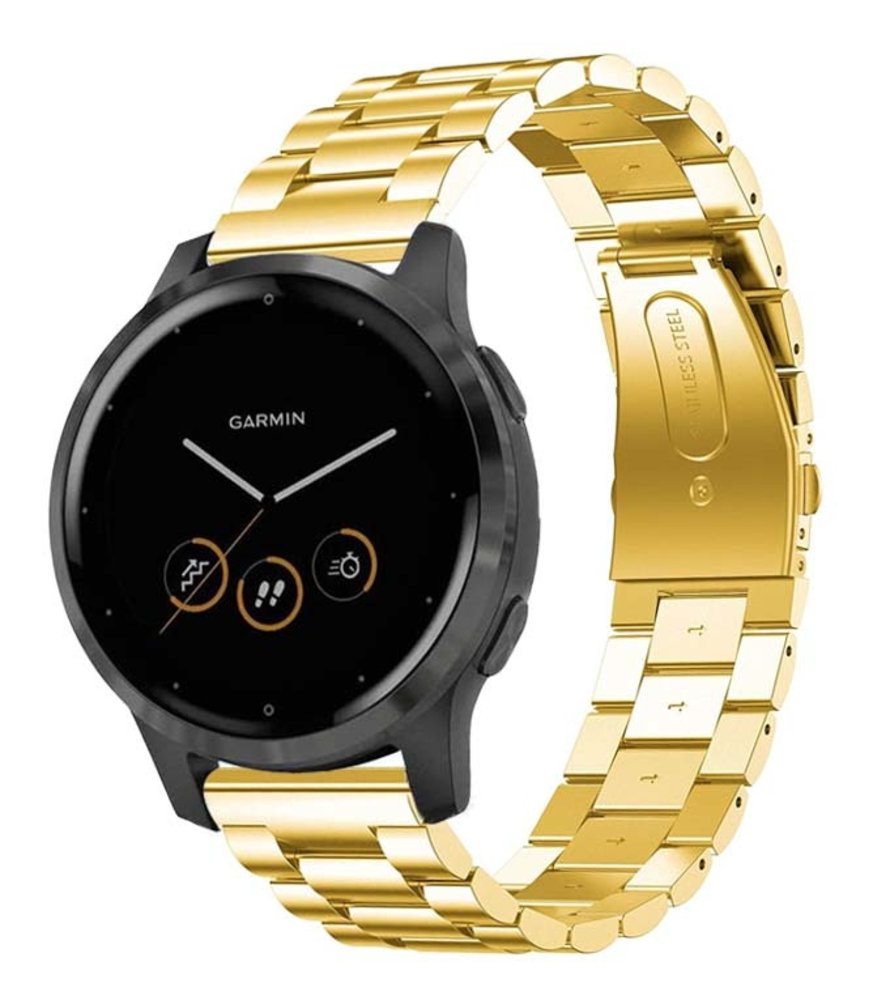 Garmin Vivoactive 4s stalen band goud Smartwatchbanden