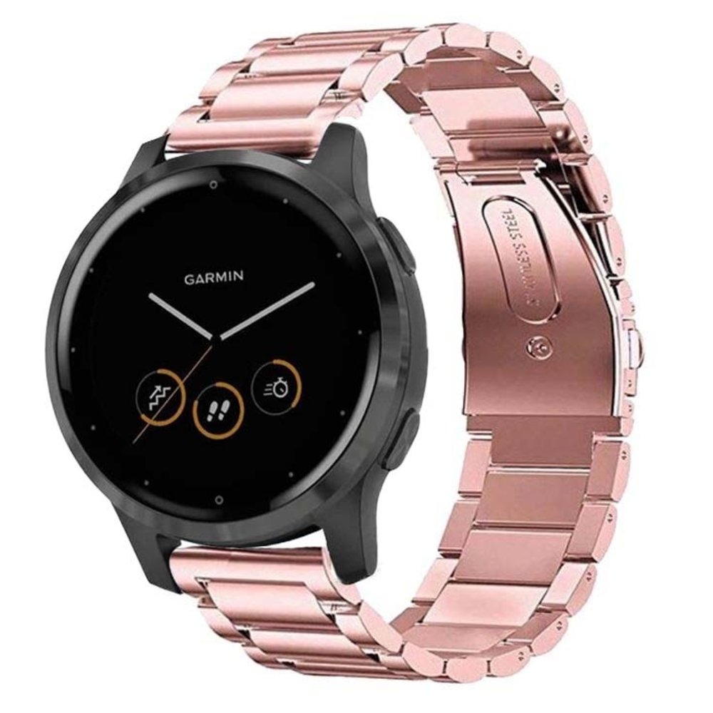 Garmin Vivoactive 4s stalen band roze Smartwatchbanden