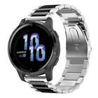 Strap-it® Strap-it Garmin Venu 2s stalen band - 40mm - zilver/zwart