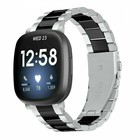 Strap-it® Strap-it Fitbit Versa 3 stalen bandje (zilver/zwart)