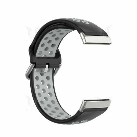 Strap-it® Strap-it Fitbit Versa 3 sport bandje (zwart/grijs) Strap-it® Strap-it Fitbit Versa 3 sport bandje (zwart/grijs)