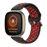 Strap-it® Fitbit Versa 3 sport bandje (zwart/rood)