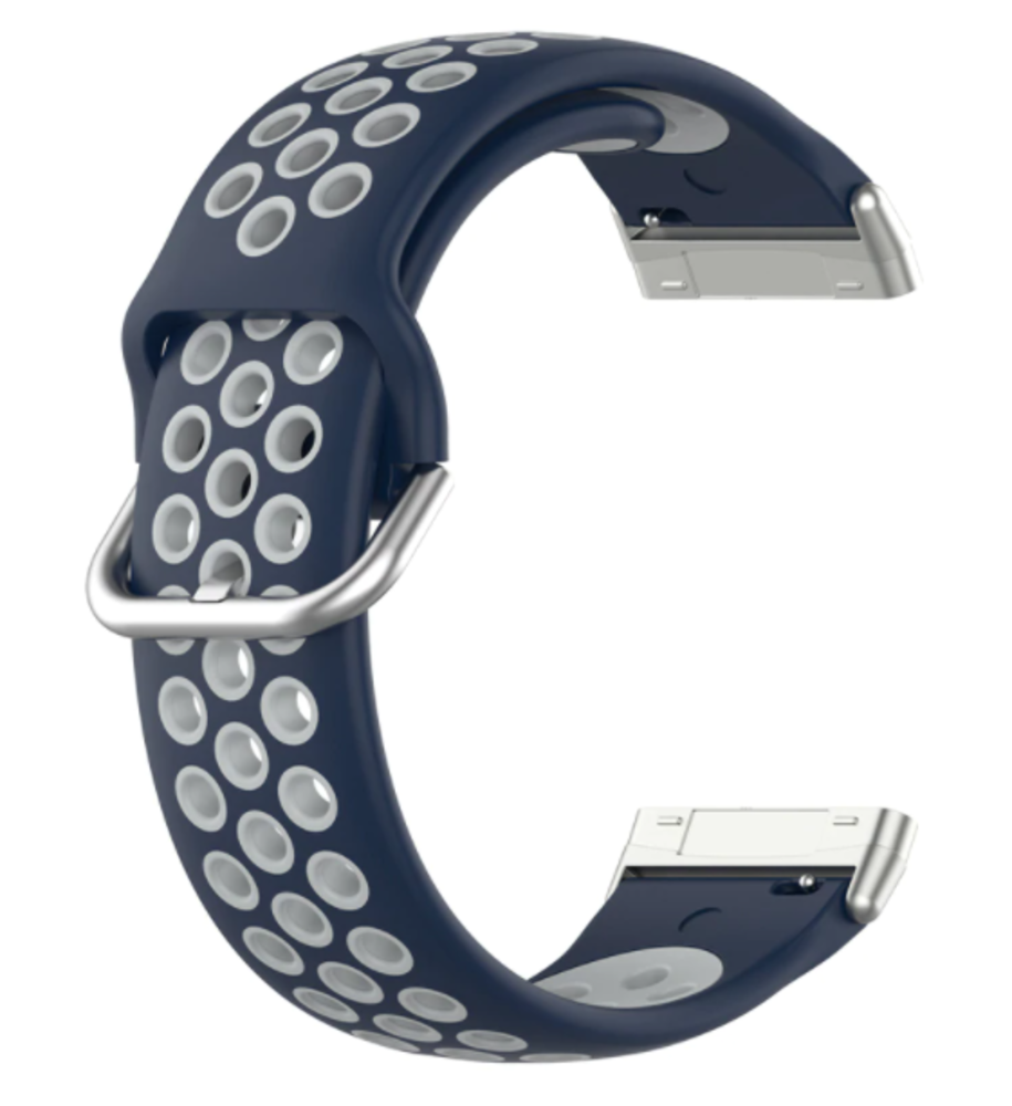 Strap-it® Strap-it Fitbit Versa 3 sport bandje (blauw/grijs)