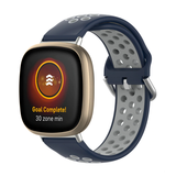 Strap-it® Fitbit Versa 3 sport bandje (blauw/grijs)