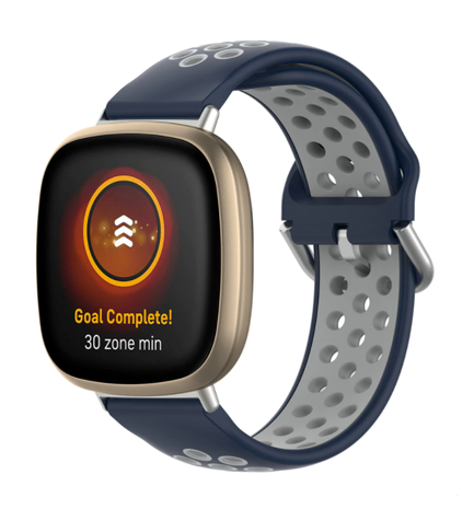 Strap-it® Strap-it Fitbit Versa 3 sport bandje (blauw/grijs)