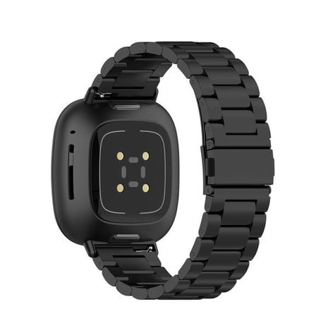 Strap-it® Strap-it Fitbit Sense stalen bandje (zwart)