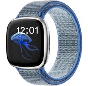 Strap-it® Fitbit Sense nylon bandje (lichtblauw)
