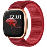 Strap-it® Fitbit Sense nylon bandje (rood)