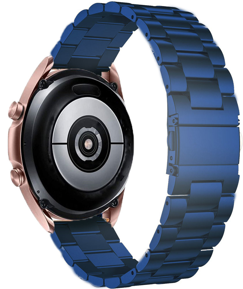 Strap-it® Strap-it Stalen horlogeband 22mm - universeel -blauw