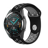 Strap-it® Huawei Watch GT 2 sport band (zwart/grijs)