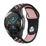 Strap-it® Huawei Watch GT 2 sport band (zwart roze)