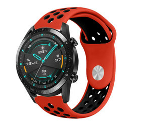 Strap-it® Huawei Watch GT 2 sport band (rood/zwart) Strap-it® Huawei Watch GT 2 sport band (rood/zwart)