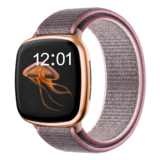 Strap-it® Fitbit Versa 3 nylon bandje (pink sand)