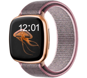 Strap-it® Fitbit Versa 3 nylon bandje (pink sand) Strap-it® Fitbit Versa 3 nylon bandje (pink sand)