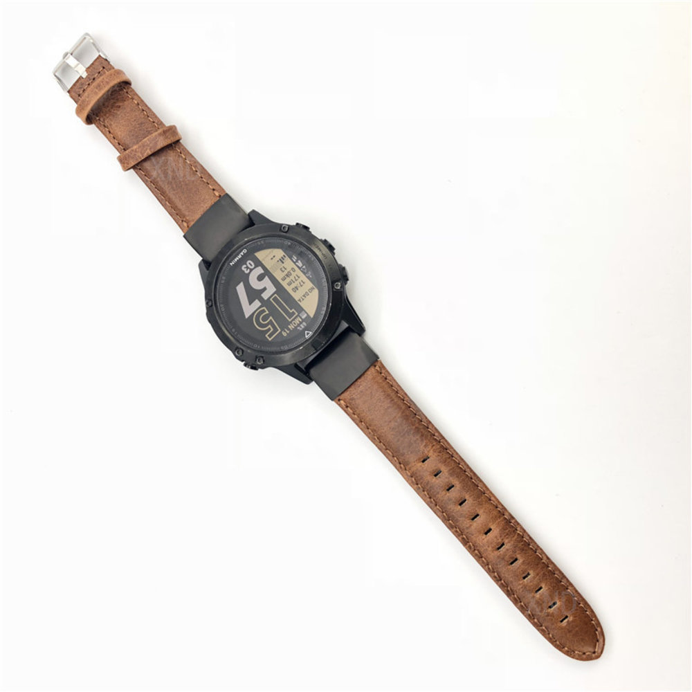 Strap-it® Strap-it Garmin Fenix 5 / 6 leren bandje (bruin) Strap-it® Strap-it Garmin Fenix 5 / 6 leren bandje (bruin)