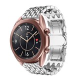 Strap-it® Samsung Galaxy Watch 3 - 41mm stalen draak band (zilver)