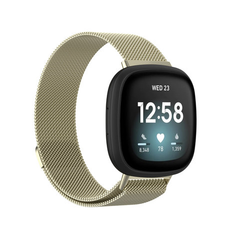 Strap-it® Strap-it Fitbit Sense Milanese band (licht goud)