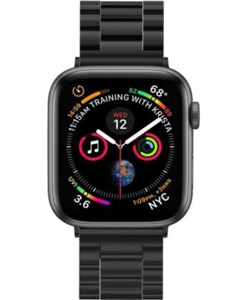 Spigen Modern Fit Apple Watch bandje RVS Zwart Smartwatchbanden