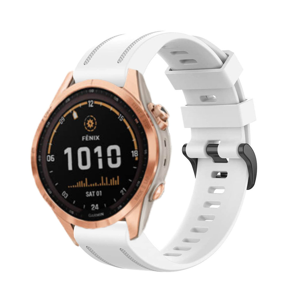 Strap-it® Strap-it Garmin Fenix 7s siliconen bandje (wit)