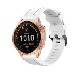 Strap-it® Garmin Fenix 7s siliconen bandje (wit)