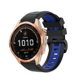 Strap-it® Garmin Fenix 7s sport gesp band (zwart/blauw)