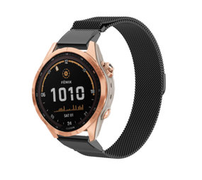 Strap-it® Garmin Fenix 7s Milanese band (zwart)