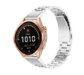 Strap-it® Garmin Fenix 7s stalen band (zilver)