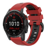 Strap-it® Garmin Fenix 7x sport gesp band (rood/zwart)