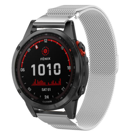 Strap-it® Strap-it Garmin Fenix 7x Milanese band (zilver)