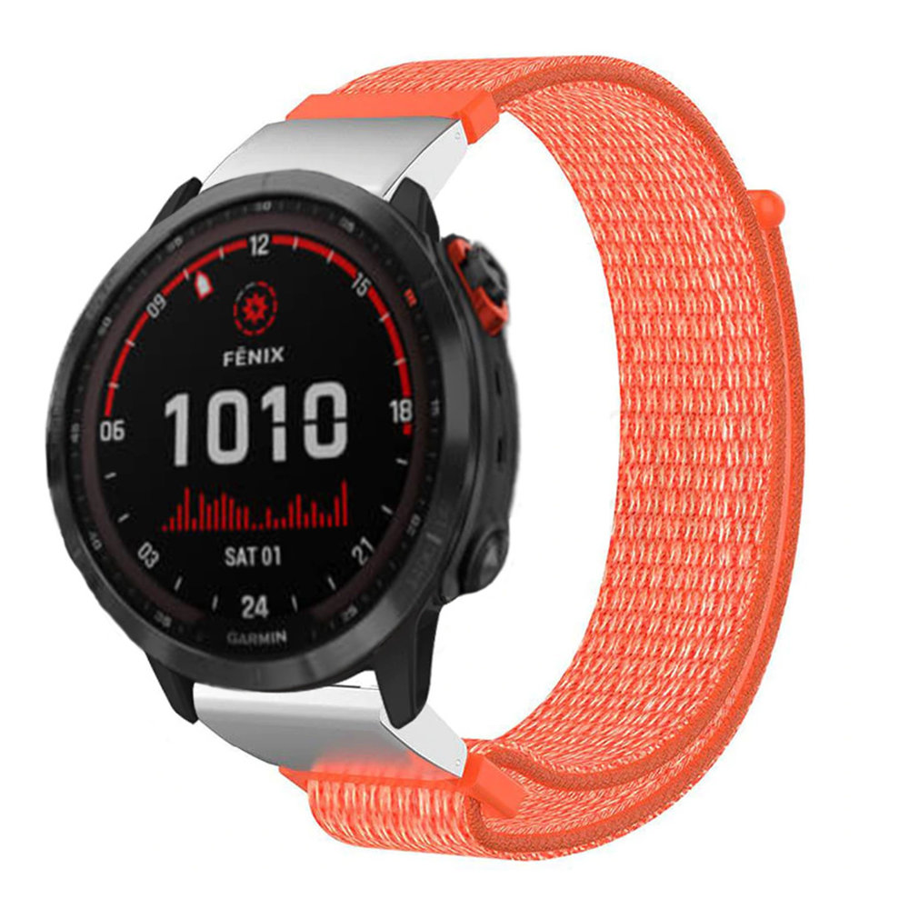 Strap-it® Strap-it Garmin Fenix 7 nylon band (oranje)