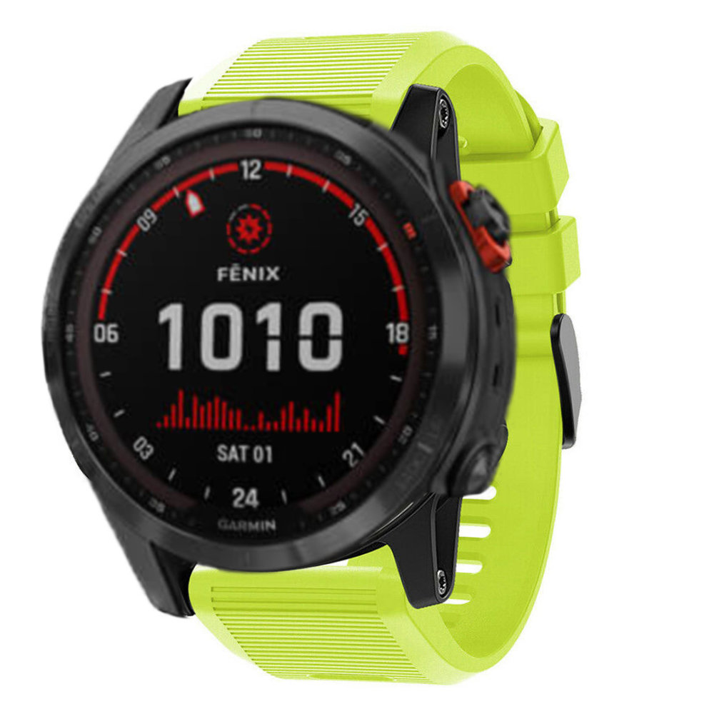 Strap-it® Strap-it Garmin Fenix 7x siliconen bandje (lichtgroen)