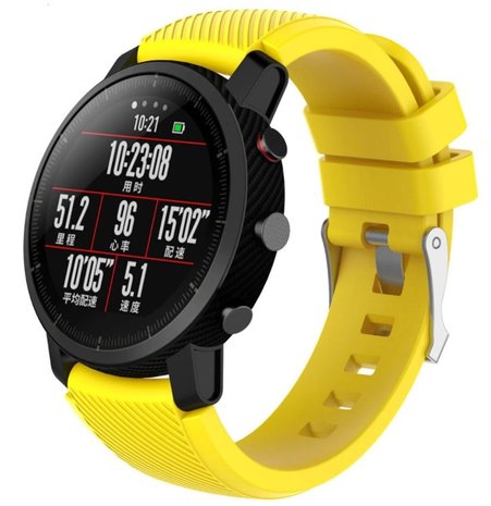 Strap-it® Strap-it Xiaomi Amazfit Pace silicone band (geel)