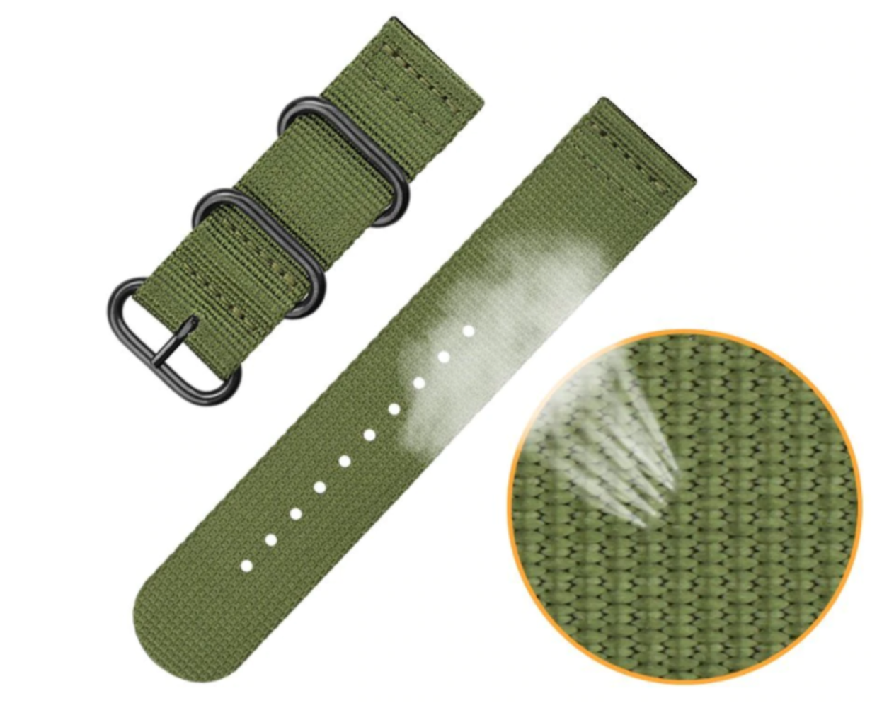 Strap-it® Strap-it Huawei Watch GT 3 42mm nylon gesp band (groen) Strap-it® Strap-it Huawei Watch GT 3 42mm nylon gesp band (groen)