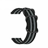 Strap-it® Strap-it Huawei Watch GT 3 42mm nylon gesp band (zwart/grijs) Strap-it® Strap-it Huawei Watch GT 3 42mm nylon gesp band (zwart/grijs)