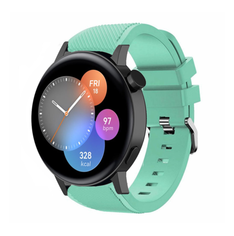 Strap-it® Strap-it Huawei Watch GT 3 42mm siliconen bandje (aqua)