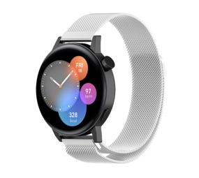 Strap-it® Huawei Watch GT 3 42mm Milanese band (zilver)