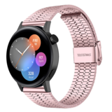 Strap-it® Huawei Watch GT 3 42mm luxe stalen bandje (roze)